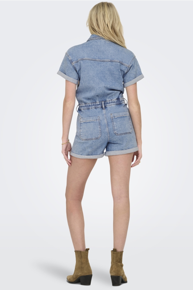 ONLCASTEL S/S DNM PLAYSUIT AZG 15344704 Light Blue Denim